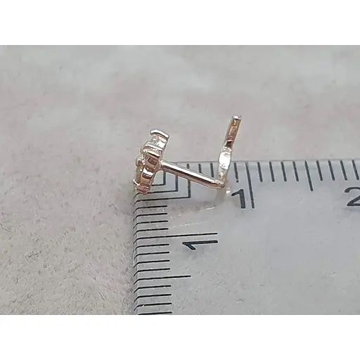 Золота сережка-пірсинг Dear в ніс Dear з фіанітами. 1041.2 Шампань - фото 3