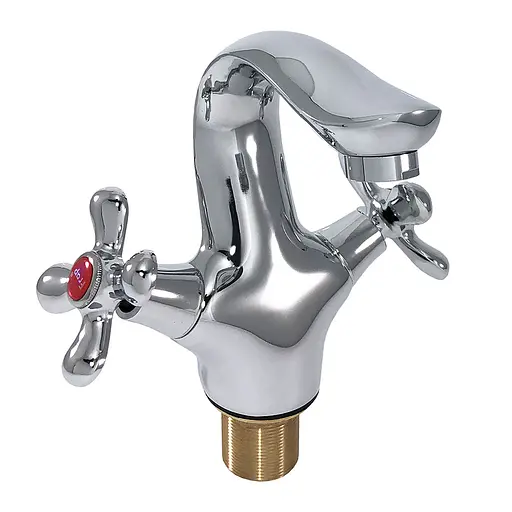 Смеситель для умывальника буксовый литой гусак гайка Frap 1/10 F10731-B Хром - фото 1