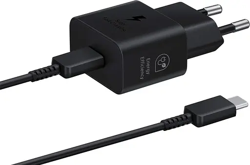 Samsung Зарядний пристрій мережевий 25Вт USB-С кабель USB-C > USB-C 1 м чорний - фото 1