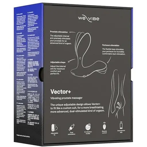 Смарт-вібромасажер простати We-Vibe Vector+ Charcoal Black пульт ДК регульований кут нахилу - фото 9