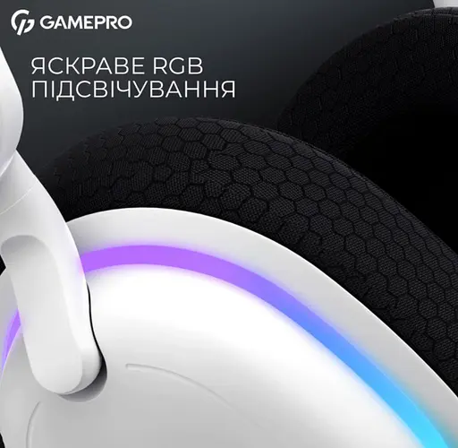 Ігрові бездротові навушники GamePro HSW-250 7.1 Bragi Asgard RGB Tri-Mod White - фото 14