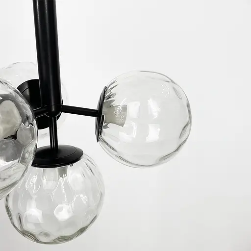 Чорний світильник на 4 білих прозорих плафонів | Арт. A 201/4 BK+CL | Line F - фото 5