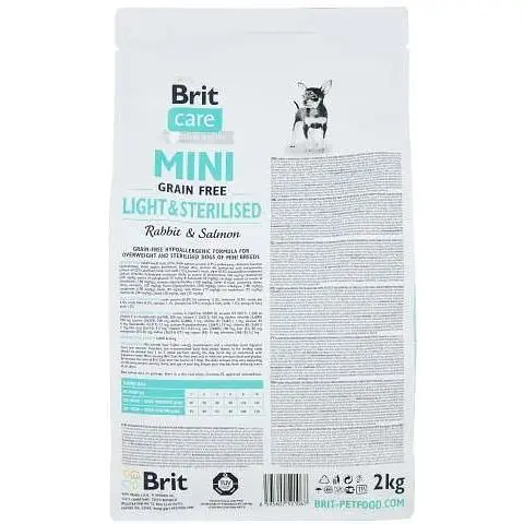 Сухой корм Brit Care GF Mini Light & Sterilised для взрослых собак мелких пород с лишним весом или стерилизованных с кроликом - фото 3