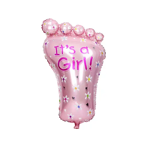 Шар воздушный фольгированный (45 см) Детские ножки розовый