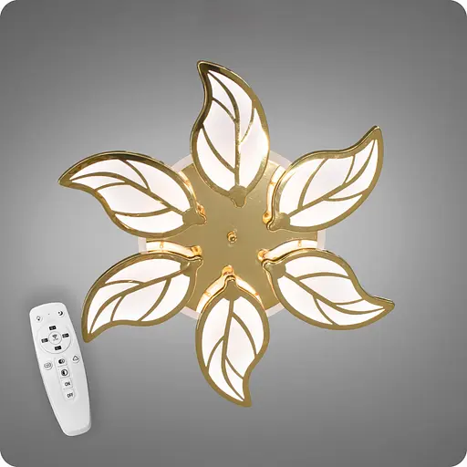 Люстра світлодіодна 517 Dlight 3color з пультом 105Вт Золото (01938) - фото 1