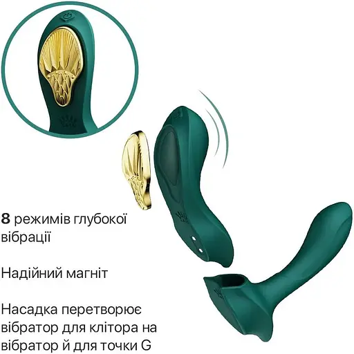 Смарт-вибратор в трусики Zalo - AYA Turquoise Green - фото 4