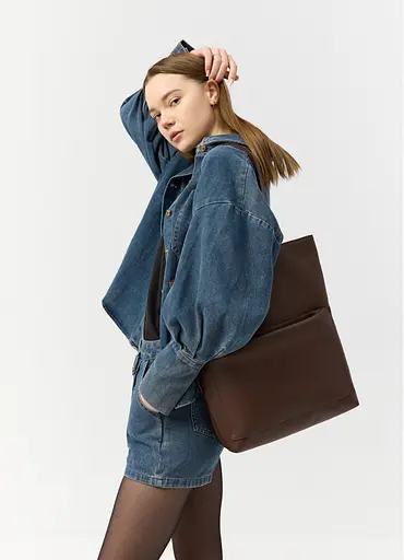 Женская сумка Sambag Largo шоколадная 41 х 30 х 10 см (93220020) - фото 1