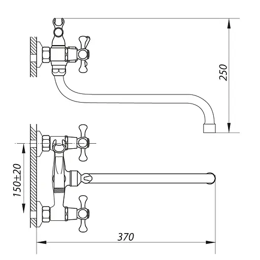 Смеситель для ванны Zerix D3Q 827 ZX0007 Хром - фото 2