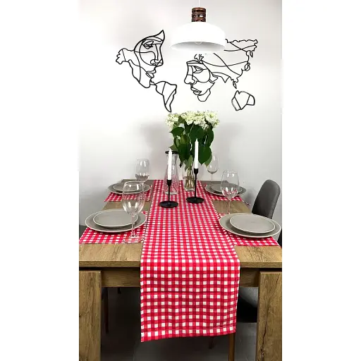 Доріжка водовідштовхувальна з принтом Клітинка 170х30 см Червоний