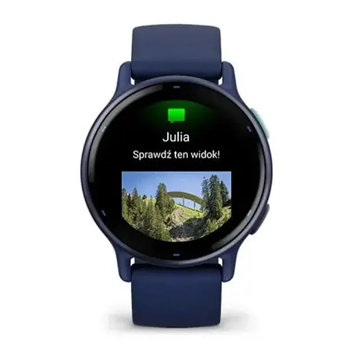 Смарт-часы Garmin vivoactive 5 Металлический Navy Aluminum Bezel with Navy Case and Silicone Band (010-02862-12) - фото 2