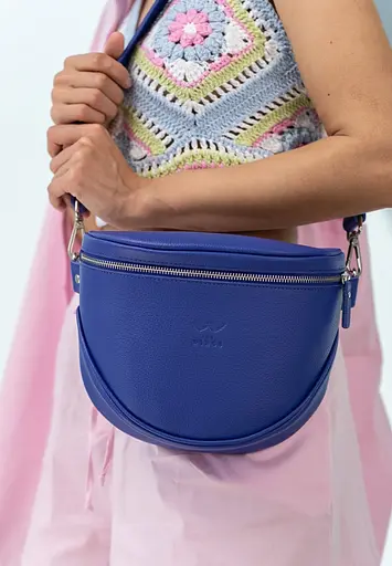 Шкіряна сумка поясна-кроссбоді Vacation фіолетовий флотар - фото 3