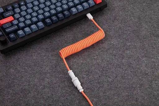 Кабель Keychron USB-A/USB-C > USB-C заряджання/синхронізації, 1.36м, Type-C, Coiled Aviator, оранжевий - фото 5