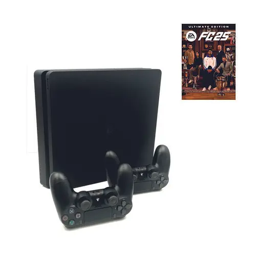 Консоль Sony PlayStation 4 SLIM 1TB Black обслуженая + 2 Геймпада беспроводных DualShock 4 + EA Sports FC 25 Ultimate Edition + гарантия б/у