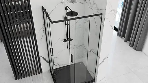 Душевая кабина Rea Punto 80x100 black REA-K4806, Черная, Универсальная, прозрачная - фото 2