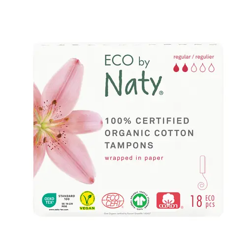 Тампони Regular Naty 18 штук Eco by Naty