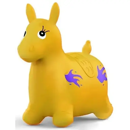 Детский резиновый прыгун Metr+ Ослик MS 4163 Игрушка-прыгун для детей от 12 месяцев Желтый - фото 1