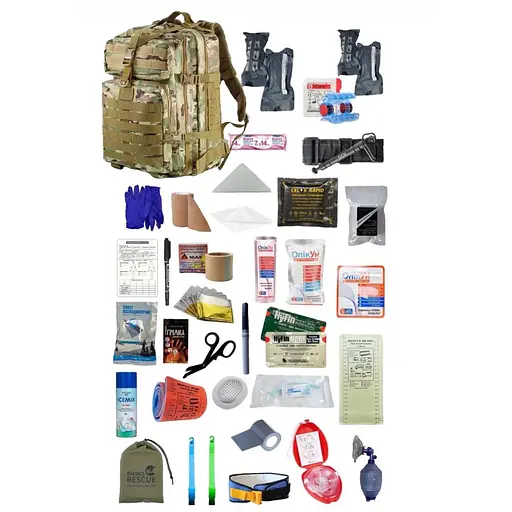 Укомплектованный медицинский тактический рюкзак №3, 45 л камуфляж - фото 1