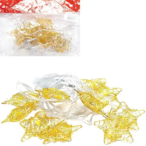 Гірлянда електрична LED "Золота Зірка" RJ-13 жовтий колір 10 лампочок 2 метри - фото 3