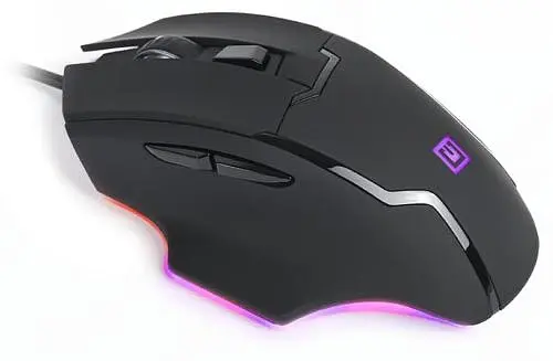 Мышь REAL-EL RM-555, Black, USB, оптическая, 800/1200/1600/2400 dpi, 6 кнопок, 1,8 м, встроенная подсветка (RM-555) - фото 4