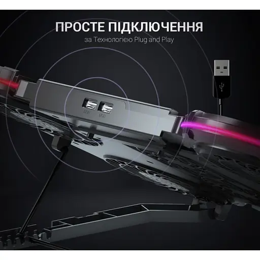 Охолоджувальна підставка для ноутбука до 18 дюймів GamePro GPCP-770 6xfans - фото 6