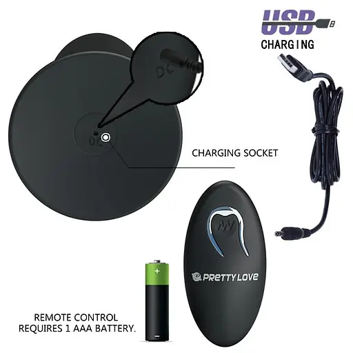 Анальна пробка Pretty Love Remote Control Vibrating 11 см (черный) - фото 4