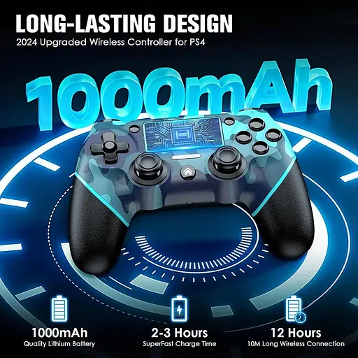 Бездротовий контролер JORREP для PS4 з функцією подвійної вібрації та звуку - фото 7