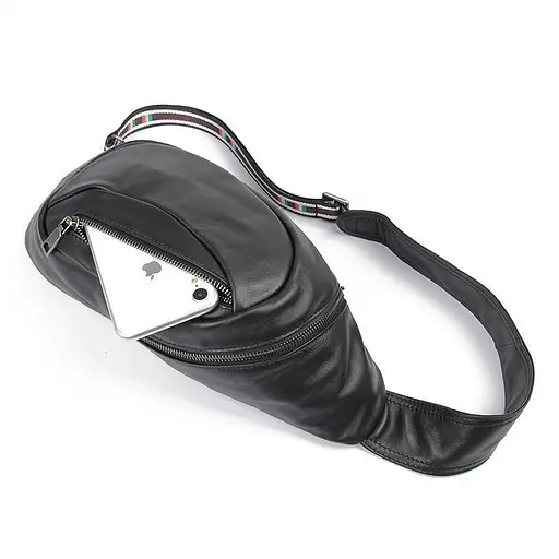 Кожаная сумка-слинг John McDee 15.5х36х7.5 см sum0025594 - фото 7