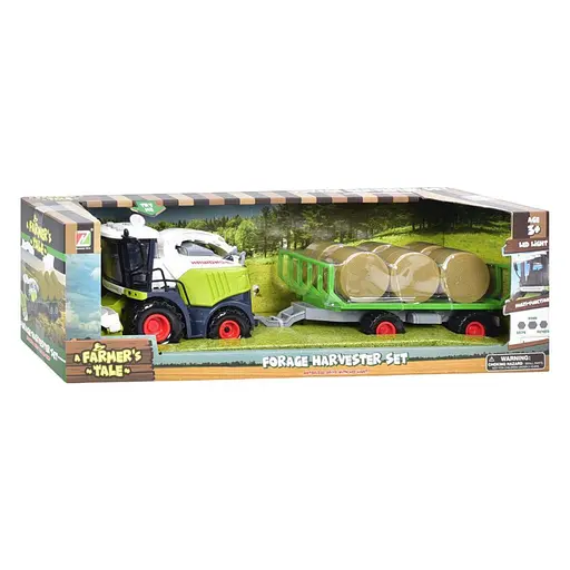 Іграшковий комбайн 550-8C-9C з причепом, інерційний, 40 см, світло і звук - фото 2