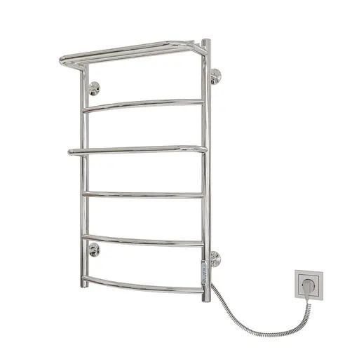 Электрический полотенцесушитель Kosser Каскад с полкой 800x500/6 ER ДКп02ER, Хром, Правое - фото 1