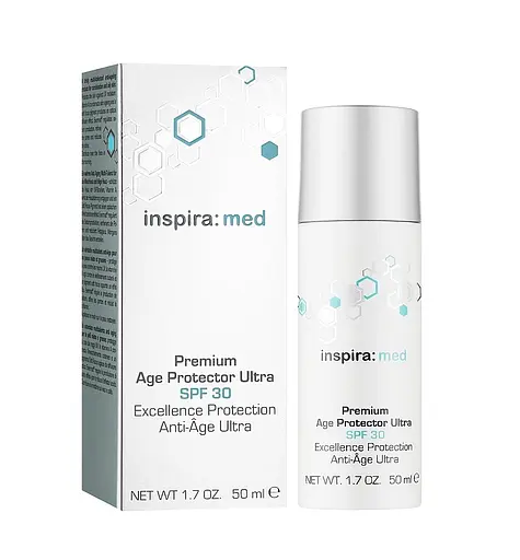 Антивозрастной крем SPF 30 Премиум ультралегкий PREMIUM AGE PROTECTOR ULTRA Inspira Med 50 мл - фото 1
