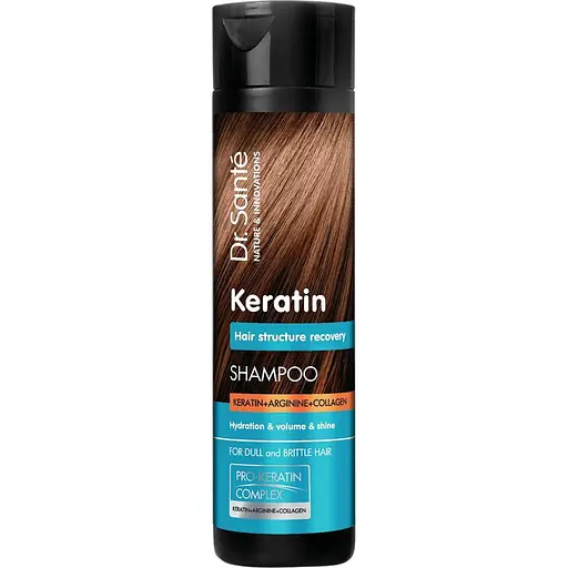 Шампунь Dr. Sante Keratin для тьмяного та ламкого волосся 250 мл