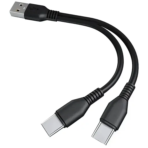 Двойной зарядный кабель Nectronix USB Type-C с 2-мя разъемами для подключения 2х устройств 1 м