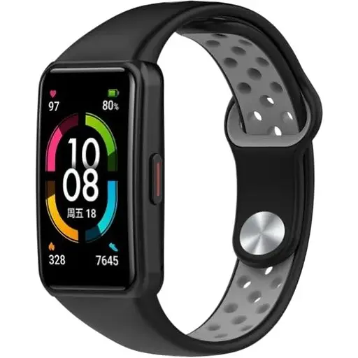 Ремінець DK CDK Silicone Sport Band Nike для Huawei Band 6 (012812) (black / grey)