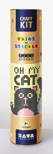 Картина по номерам стикерами в тубусе "Кіт" 1200 стикеров 1807, 33х48 см - фото 2