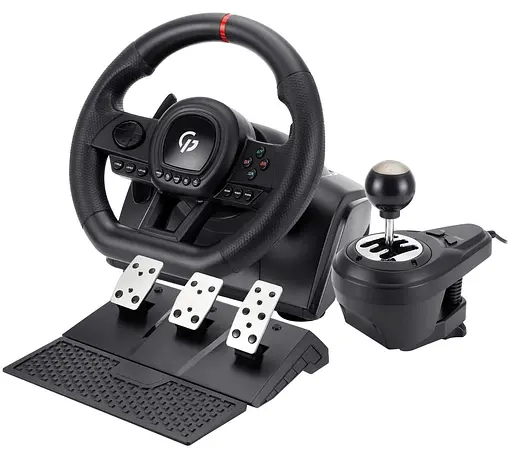 Руль и педали GamePro RW038PM с коробкой передач PC/XBOX/SWITCH/PS3/PS4 - фото 1