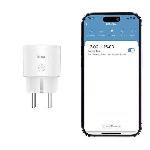 Розумна розетка Hoco AC16 Wi-Fi Смарт-контроль для вашого будинку - фото 4