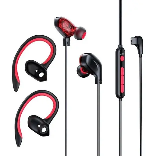 Дротові навушники Baseus Gamo Immersive Virtual 3D Game Type-З Earphone, 1.2m, red