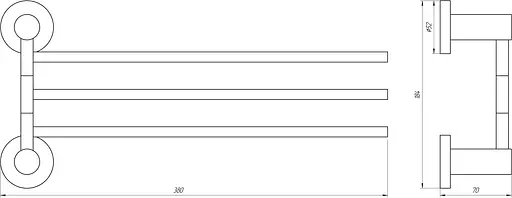 Тримач для рушника Globus Lux SS 8431-3 хром матовий - фото 3