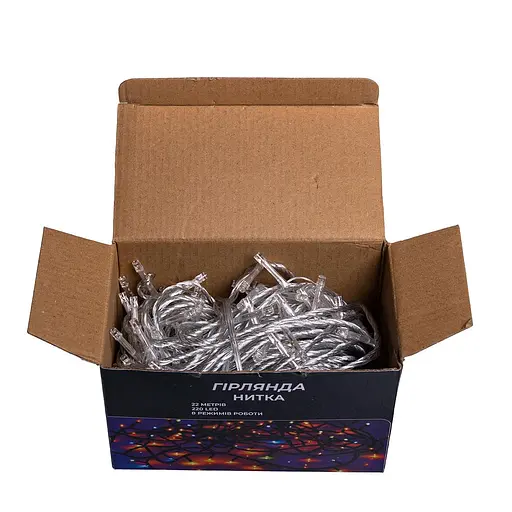 Новогодняя гирлянда комнатная нить GarlandoPro 22 м 220 LED белый провод Белый свет W220LED22MWW - фото 7