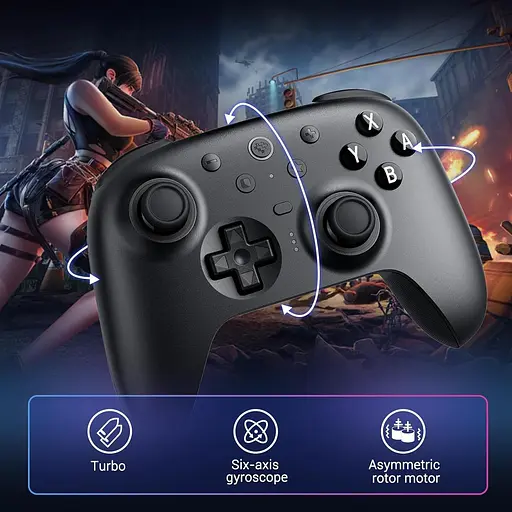 Геймпад 8BitDo Ultimate 2 Bluetooth Switch, Switch 2, ПК с Windows, TMR, Эффект Холла Черный - фото 9