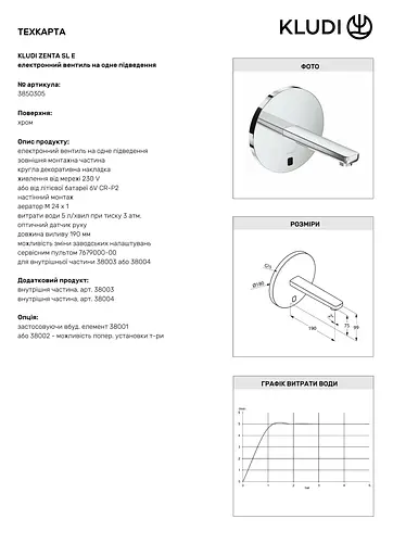Змішувач для умивальника Kludi Zenta 3850305 - фото 3