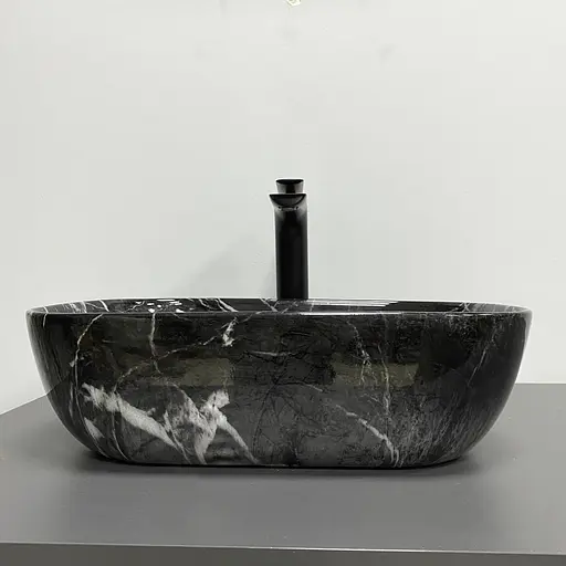 Умивальник VBI Ravenna black opal glossy накладний VBI-011225, Чорний - фото 4