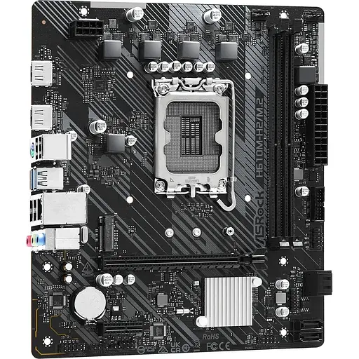 Материнская плата ASRock H610M-H2/M.2 (1700/H610, 2xDDR4, 1xPCIex16, 2xHDMI, 4xSATAIII, M.2, GLan, 7.1ch, mATX) - фото 2