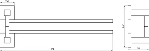 Тримач для рушника Globus Lux SQ 9431-2 хром матовий - фото 2