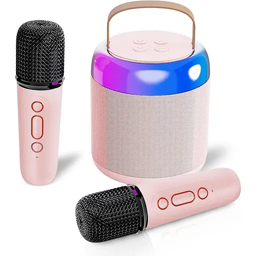 QKTYB караоке-машина для дітей, міні-караоке Bluetooth для дорослих, портативна колонка для караоке-машини з 2 бездротовими