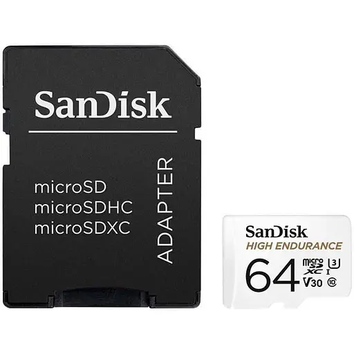 Карта памяти Sandisk 64GB microSDXC C10 UHS-I U3 V30 R100/W40MB/s High Endurance (SDSQQNR-064G-GN6IA) - фото 1