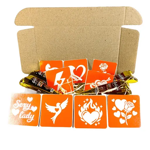 Набор хны с трафаретами для био-тату №9 Fresh Tattoo henna-set-09, 9 трафаретов - фото 2