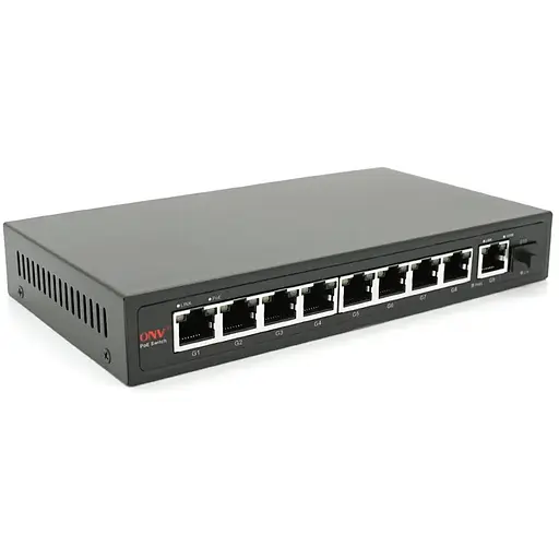 8ми портовый PoE Full Gigabit коммутатор ONV-POE33108PFG, 8xPoe1000Мбит + 1х1000 Мбит + 1xSFP 1000Мбит, до 250м, IEEE802.3af/at, мощность 110Вт