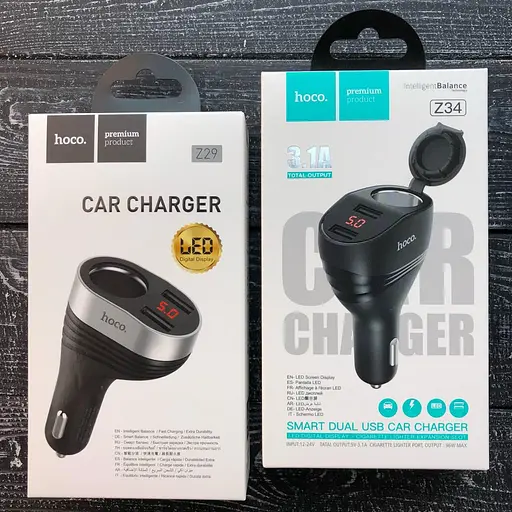 Автомобільний зарядний пристрій Hoco Z34 Thunder power має два USB-виходи - фото 2