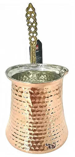 Мідна турка ручної роботи O.M.S. Collection 9250 №6 450 мл Золотистий (Туреччина) - фото 2